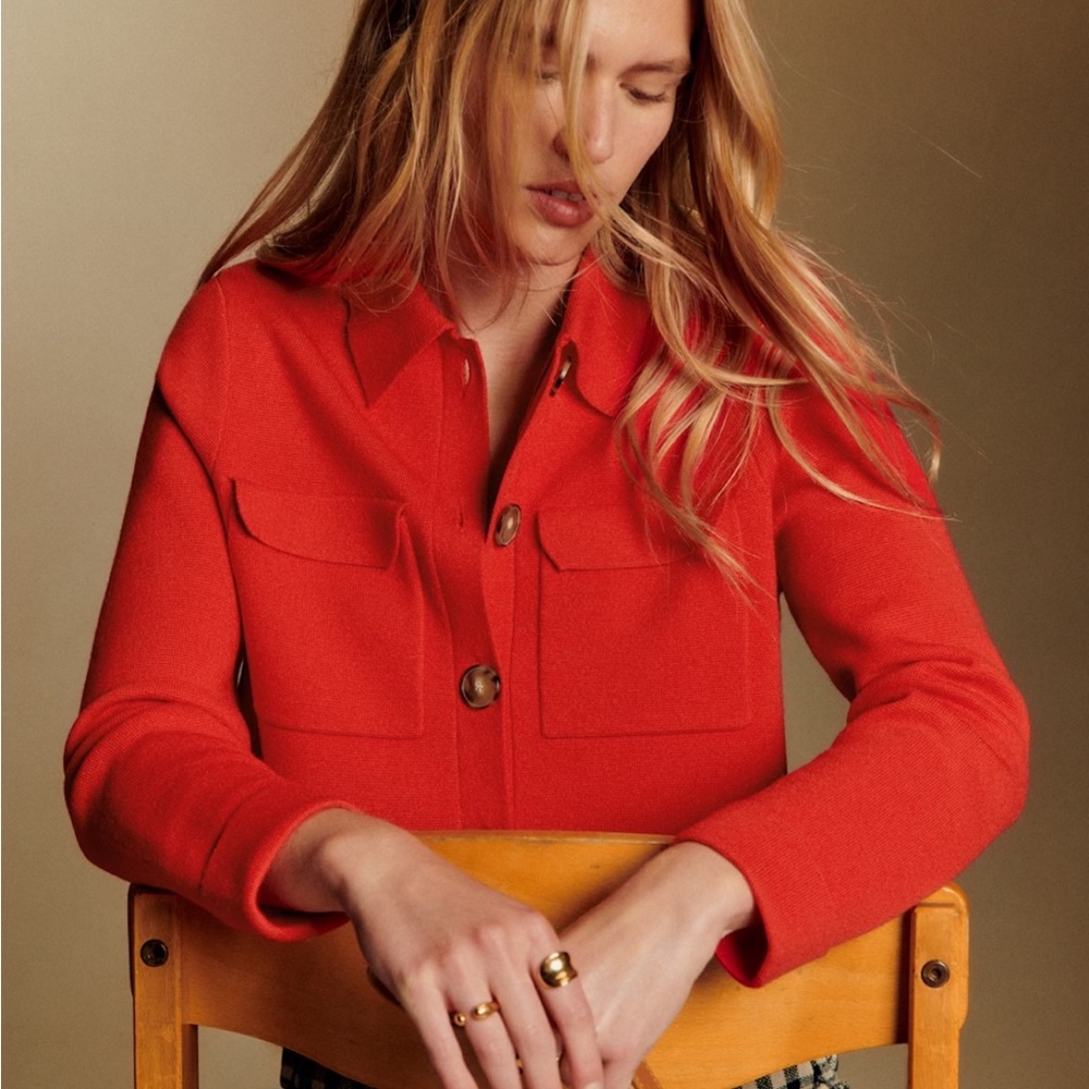 Sezane Red Button-Up Jacket (Price firm)